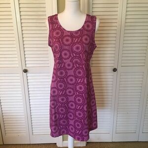 L.L. Bean Purple Patterned Sleeveless Sporty Active Dress Size M